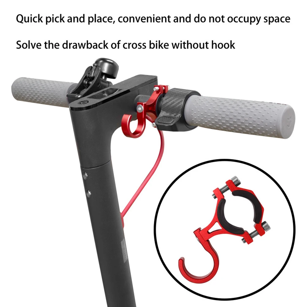 

Aluminum Hanging Bag Hook Scooter Handlebar Hole-Free Pole Hook For M365 Electric Scooter Hanger Gadget Hook E-bike Accessories