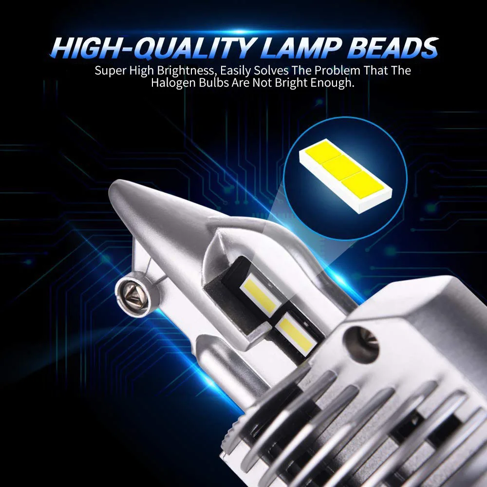 

Automobile LED Headlamp Bulbs Built In Tangent Spotlight Diode Lamps LED H4 Cars High Beam Dipped H4 Headlight Auto Grade Chips