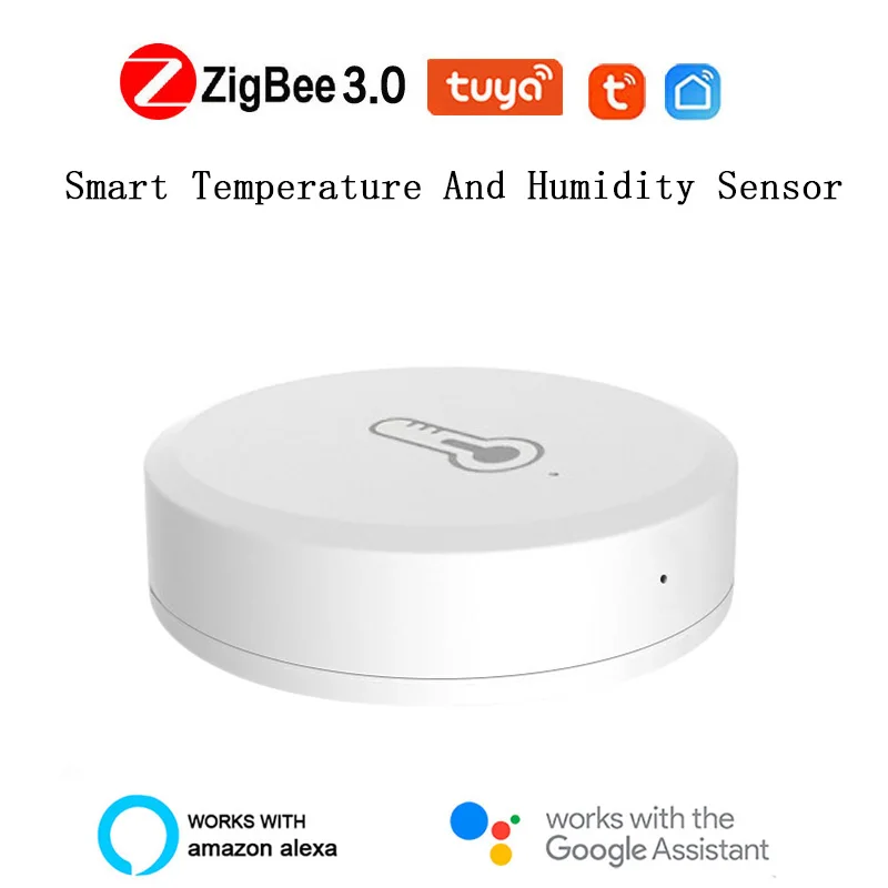 

Tuya ZigBee3.0 Temperature And Humidity Sensor Battery Powered Works With Alexa Google Assistant And Tuya Zigbee Hub Smart Home