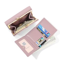 new fashion small clips clutch short wallet for womens pu leather coin purse mini card holder ladies wallet female hasp clutch