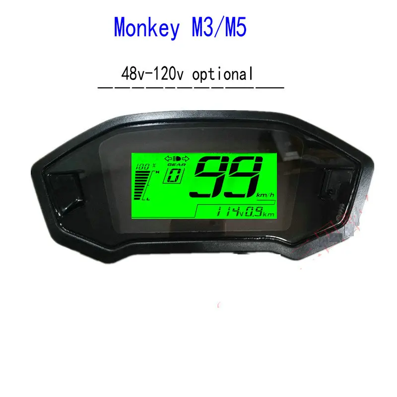 

Electric Bicycle M3/M5 Little Monkey 48v60v72V96v120v Instrument Digital Panel Monster LCD DISPLAY Odometer DIY PART