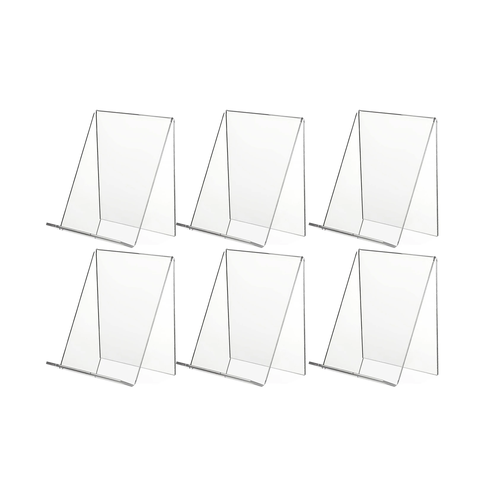

6 Pack Acrylic Book Stand Clear Acrylic Display Stand Clear Holder for Displaying Pictures Jewelry Watch Display Stand
