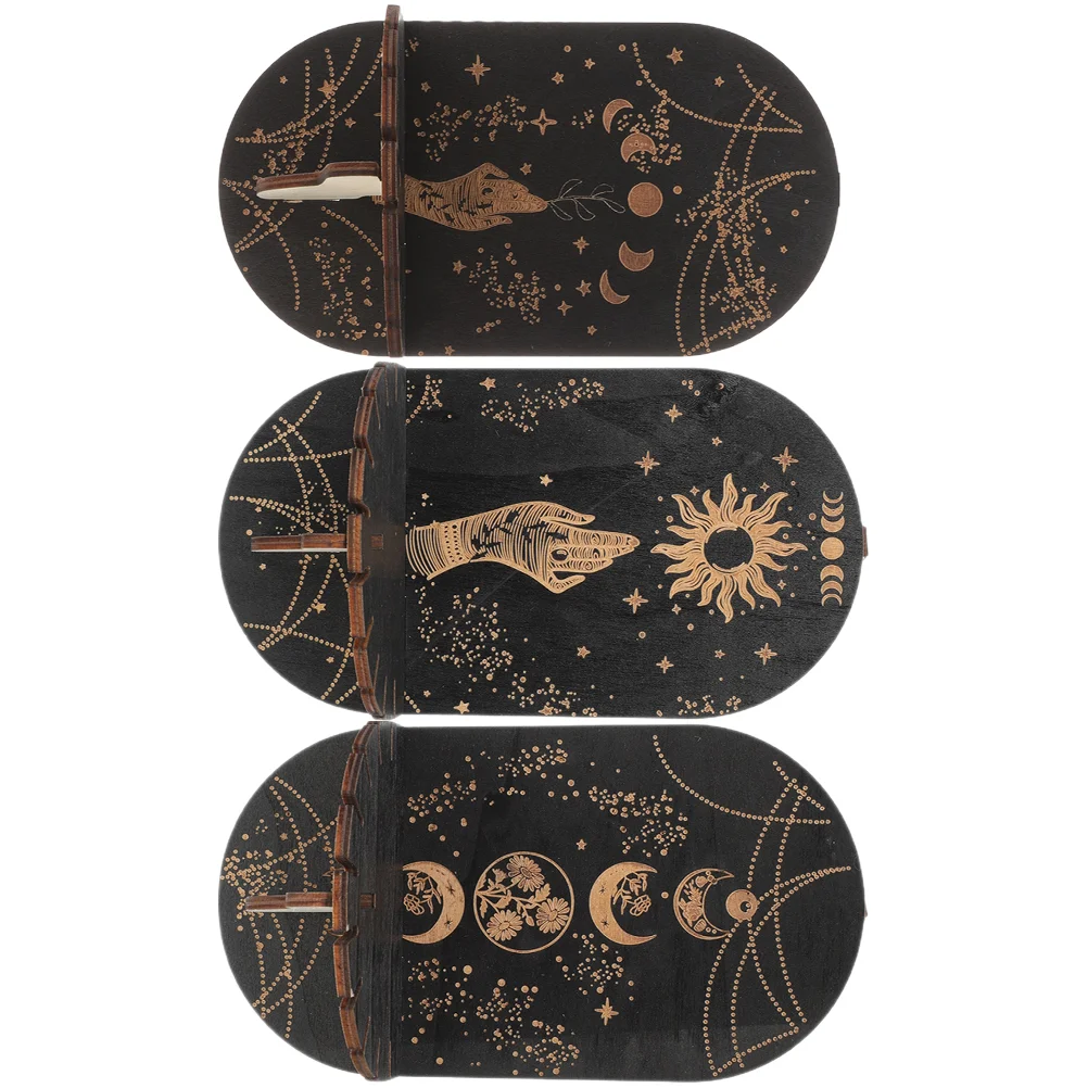 

3 Pcs Moon Stone Rack Floating Display Case Large Wall Shelves Vintage Decor Aesthetic Shelf Storage Small Bohemian Witch