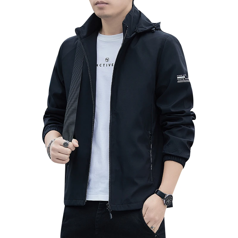 

Смогите снять крышку куртки для мужчин тонкий абзац молодежи случайный воротник Весна и осень новый прилив мужские ветрозащитные Пальто Популярные