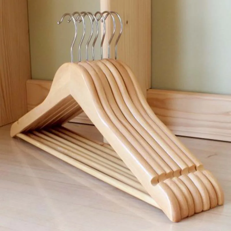 

Organizer Suit Clothing Shirt Clothes Wood Drying Trousers Hangers Solid Dress Non-slip Rack Hangers Wooden 5piece Sweaters For