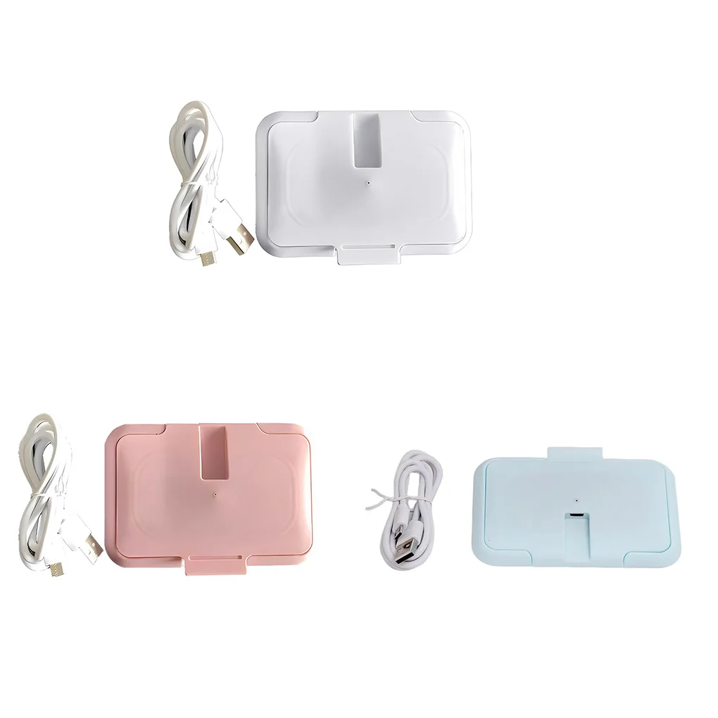 

PP ABS Baby Wipes Warmer Portable Solid Color Replacement USB Automotive Wet Tissues Heater Heating Box Accessories