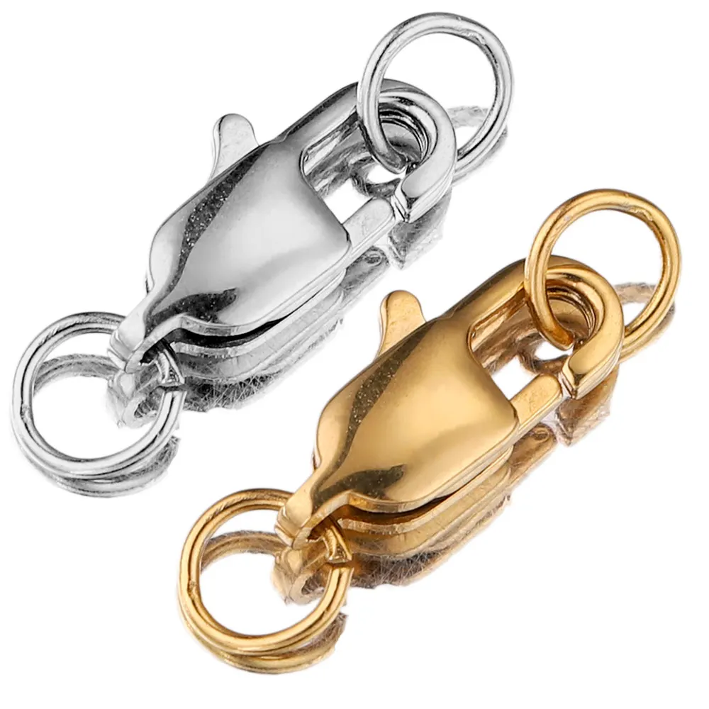 Застежка-карабин с двухсторонними замкнутыми соединительными кольцами для