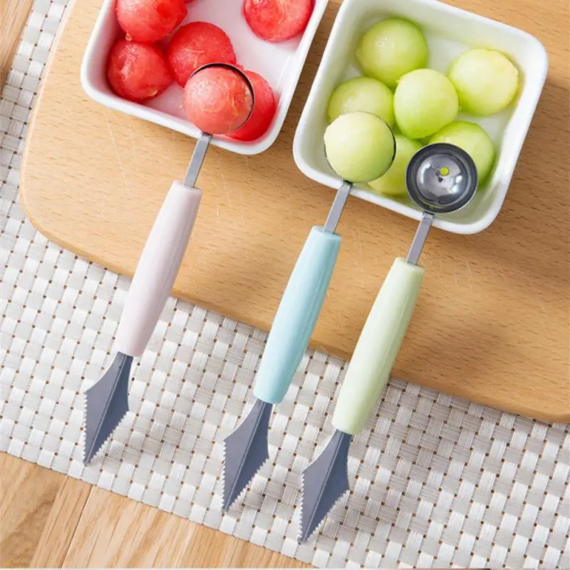 

Double-Head Fruit Platter Ball Digger Stainless Steel Fruit Carving Knife Watermelon Ice Cream Dig Ball Scoop Fruit Platter Tool