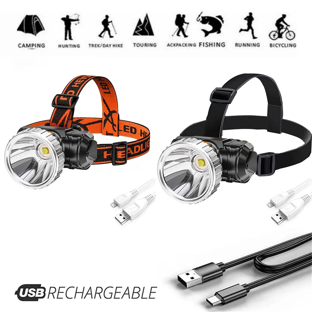 

35000LM Headlamp Rechargeable LED Bright Lights Headlight Flashlights Head Torch Waterproof Headlamp Strong Inspection Light