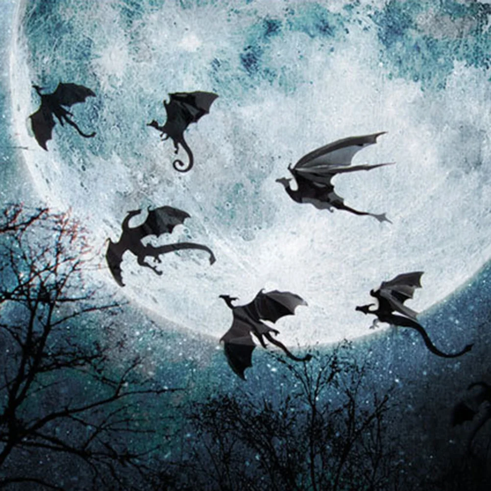 7 шт. самоклеящиеся обои Adesivo для животных наклейки 3d декор в виде цветка дракона