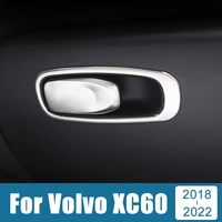 for volvo xc60 2018 2019 2020 2021 2022 stainless steel car storage box co pilot handle bowl cover trim sticker accessories