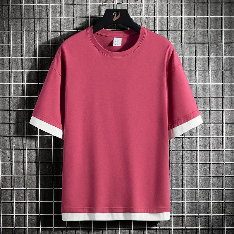 HIO HOP свободные мужские футболки Повседневные Классические 2023 летние с короткими