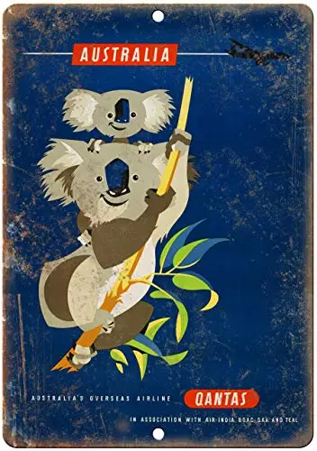 

Australia Vintage Travel Metal Tin Sign 8x12 Inch Decor Sign