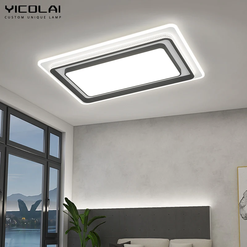 

Different Shapes LED Chandeliers Lighting For Bedroom Study Living Room Home Black Indoor Lighting Luminaire acrylic Dimmable