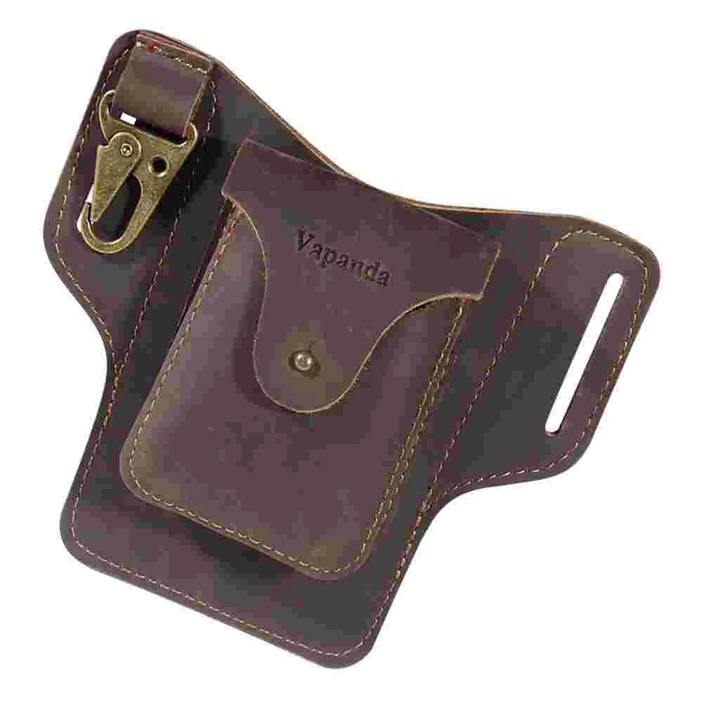 

Outdoor Waist Bag Vintage Cowhide Mobile Phone Bag Portable Men Waist Bag