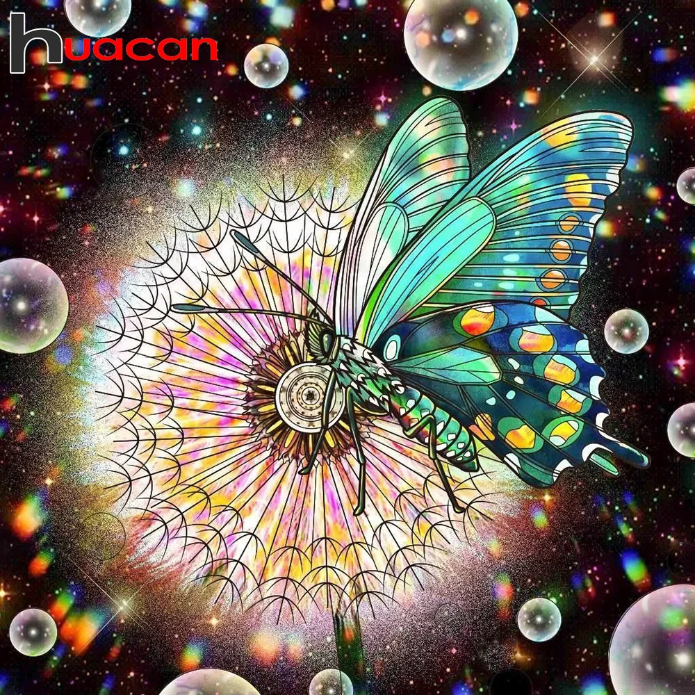 

Алмазная вышивка Huacan 5D набор одуванчик бабочка декоративная живопись животные мозаика вышивка крестиком Украшение стен
