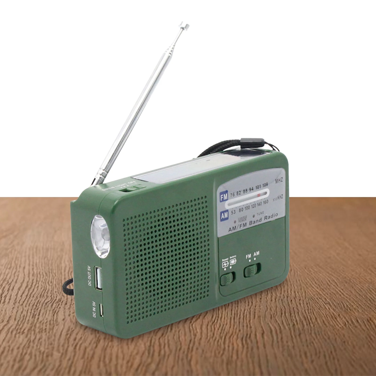 

Аварийный радиоприемник AM/FM с фонариком и лампой для чтения