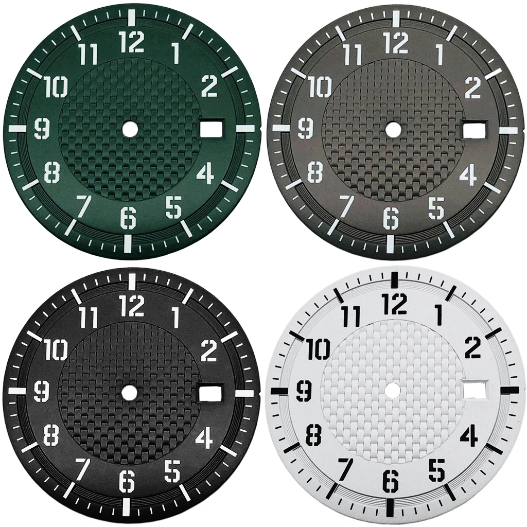 

CORGEUT 34mm sterile watch dial luminous dial for NH35 NH36 movement