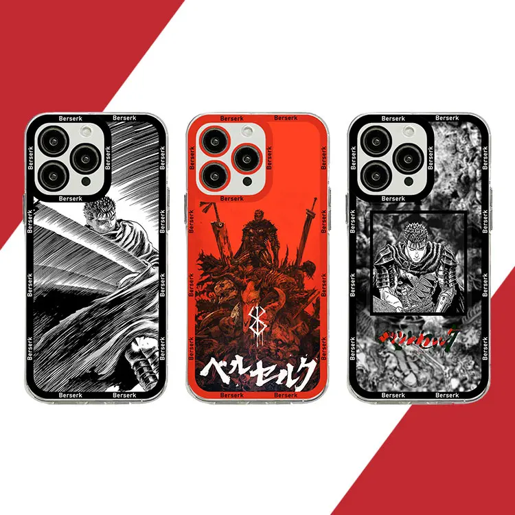 

Japan Anime Berserk Guts Transparent Phone Case For Xiaomi Mi 13 12 11 10 lite 11i 12S Poco M3 M4 F3 MIX 4 Pro Ultra 5G 4G Cover
