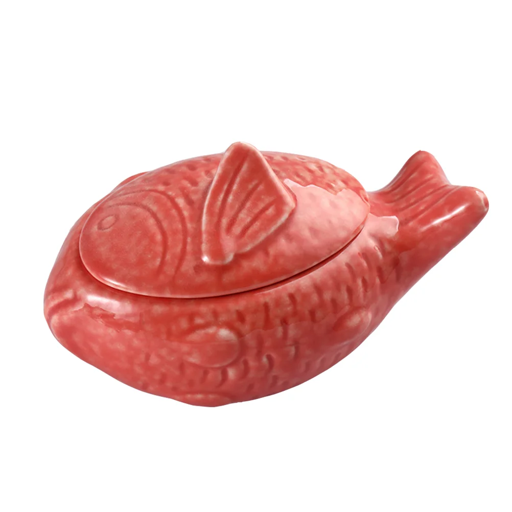 

Seasoning Dishes Ceramic Can Sauce Container Fish-shaped Tableware Japanese-style