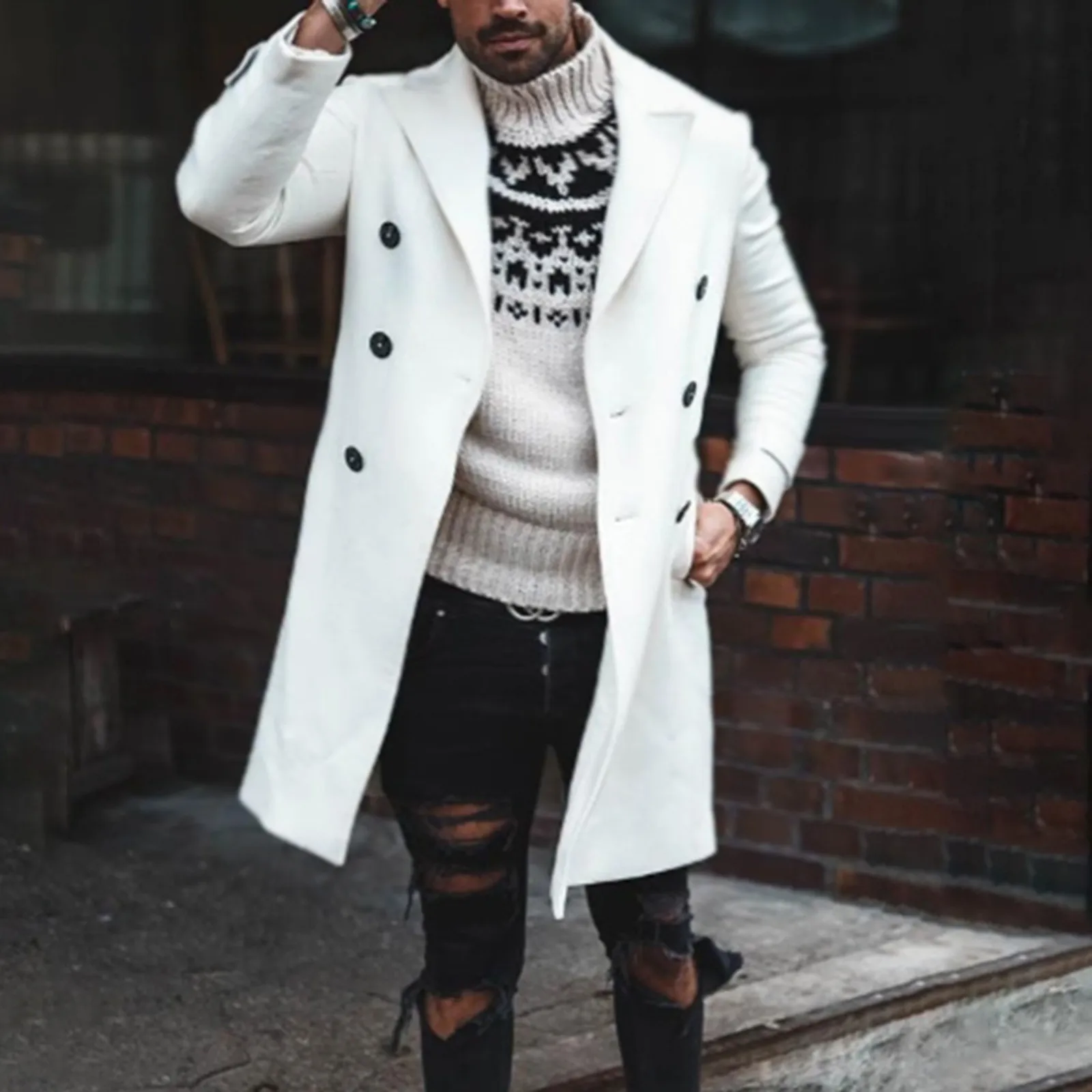 

For Men Mens Artificial Warm Jackets Trench Men's Jacke Fashion Woolen Men Sweatshirts with Hoods Boys Sweatshirt Size 14 16