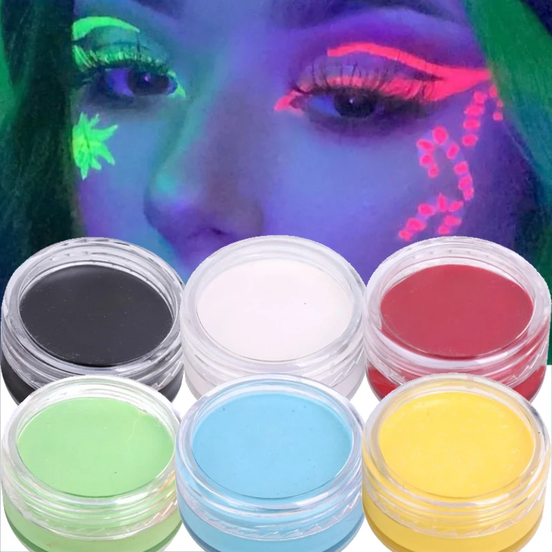 

Water Activated Neon Eyeliner Paste Waterproof Black UV Light Fluorescent Eyeliner Cosmetic Glow in Dark Makeup Eye Liner Cream