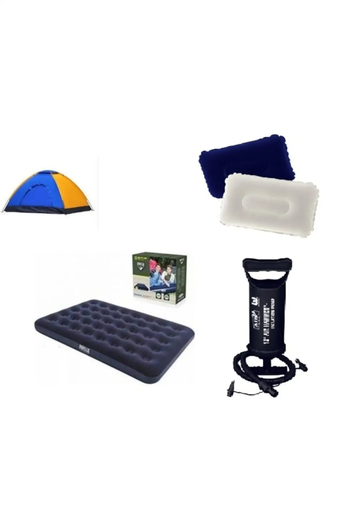 

6 Person SET Camping Tent for Including Inflatable Mattress And Pillow Tent Set Tent Gear equipment Camp Track