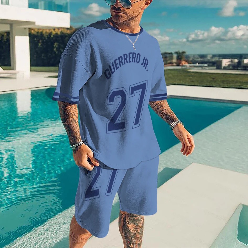 Men's jerseys Fashion Tracksuit Basketball TShirt Set Shorts Training Wear Oversized Clothes Casual Sport Suit Quick Dry