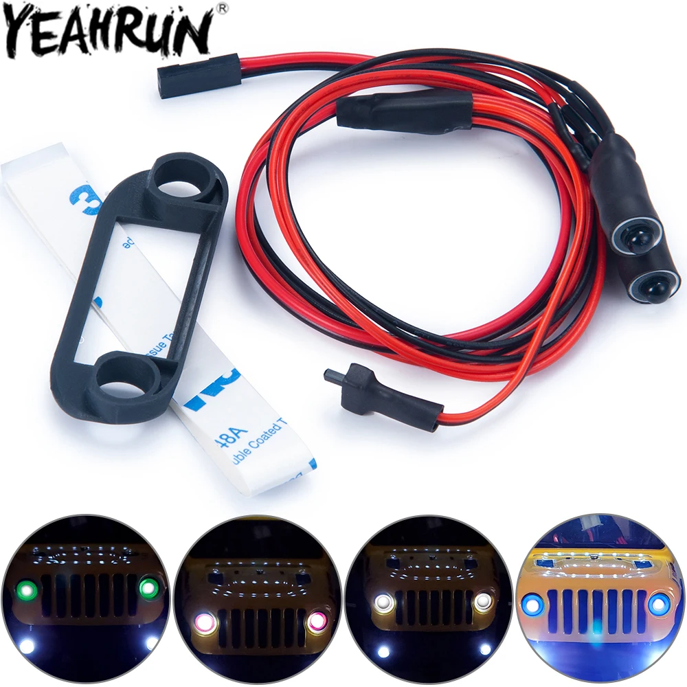

Передсветильник светодиодная фара YEAHRUN для радиоуправляемого автомобиля, светодиодный мпер, передняя фара с крепежным кронштейном для 1/24 RC...