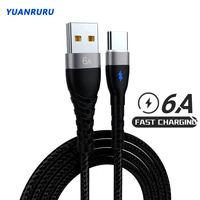 6a usb type c fast charging cable nylon wire for huawei samsung xiaomi mobile phone usb c cable type c charger micro usb cables