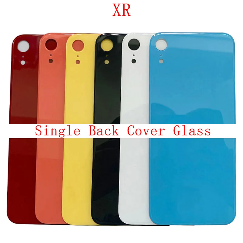 2Pcs Big Hole Battery Cover Camera Hole Rear Door Housing For iPhon XR Glass Back Cover with Logo Repair Parts