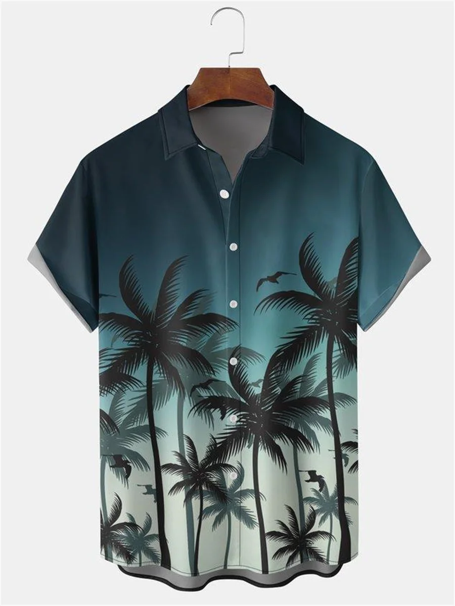 Men's Hawaiian Coconut Shirt, casual and loose, breathable, Beach party, 2022 cotton, 3D