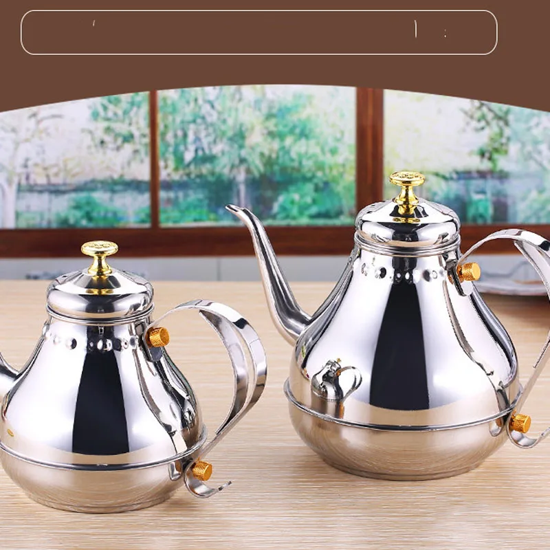 

1.2L/1.8L Thicker Water Kettle Palace Design Stainless Steel Tea Pot With Filter Tea Kettle For Induction Cooker