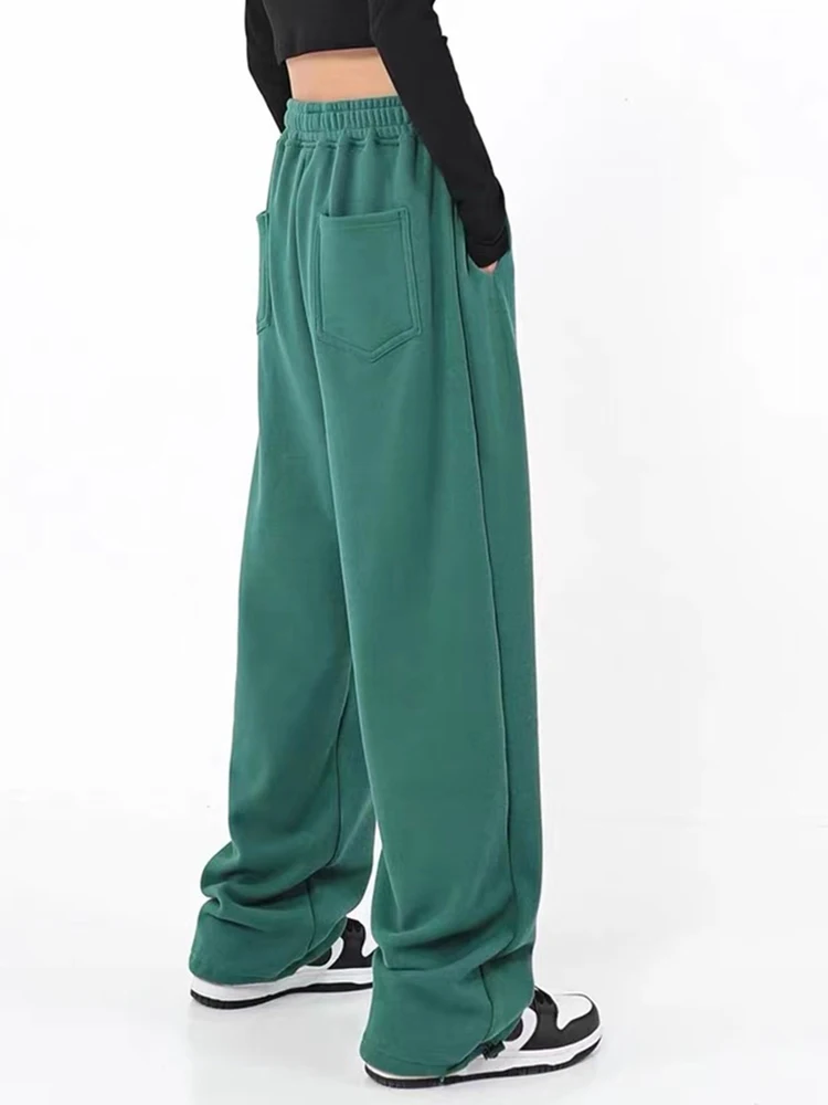 Женские однотонные спортивные брюки для бега женские мешковатые шикарные