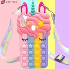 3D милый мультяшный Единорог пузырьковый чехол для телефона Redmi 9A 9i 9C 9 Note 9T 10 9 8 7 Pro Xiaomi Mi 11 10T Lite Poco X3 M3 Pro F3