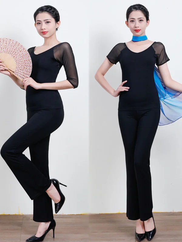 

Однотонная Современная черная джазовая танцевальная одежда для девушек, уличная европейская одежда, костюм для девушек, сетчатый лоскутный костюм в стиле хип-хоп, женский элегантный праздничный костюм