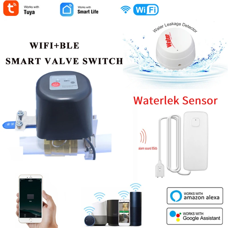 

Wi-Fi датчик утечки воды, звуковая сигнализация, детектор утечки, система оповещения о переполнении, с приложением Tuya Smart Life