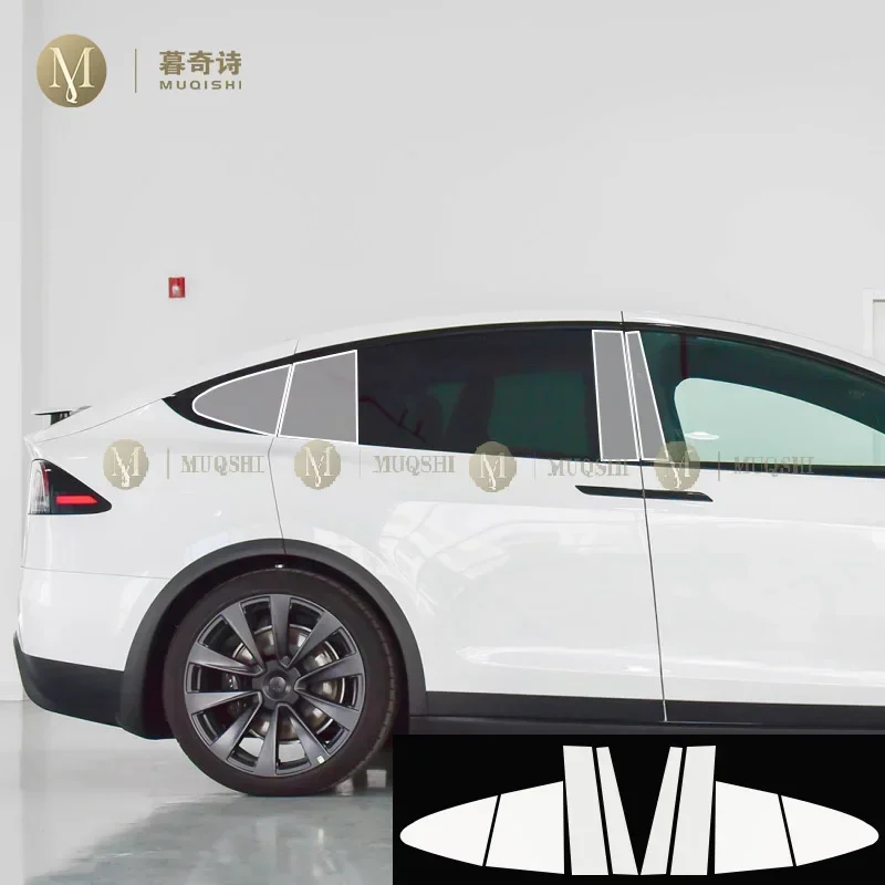 Для Tesla Model X 2023 внешняя часть автомобиля оконная стойка B C защитная пленка PPF от