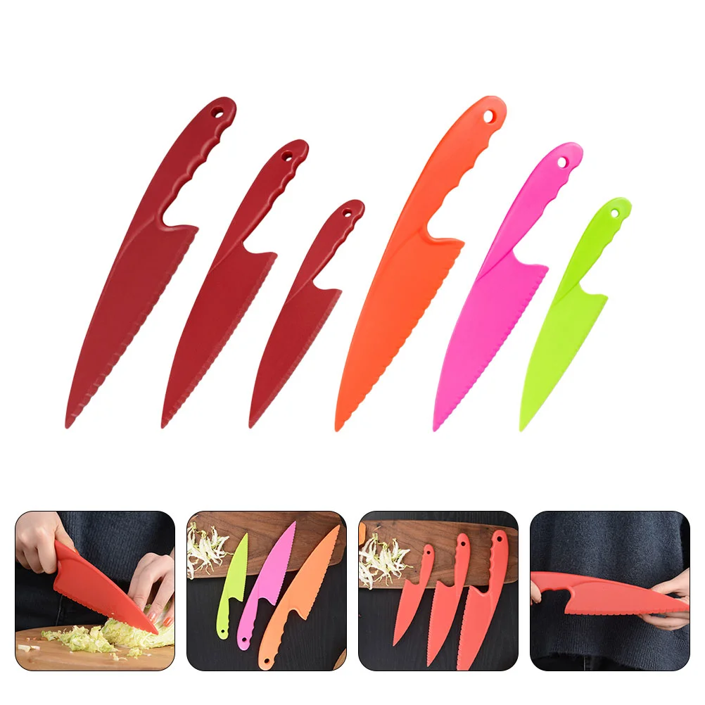 

6 PCS Birthday Cake Knife Cutting Tools PP Plastic Cutters Children's Accessories