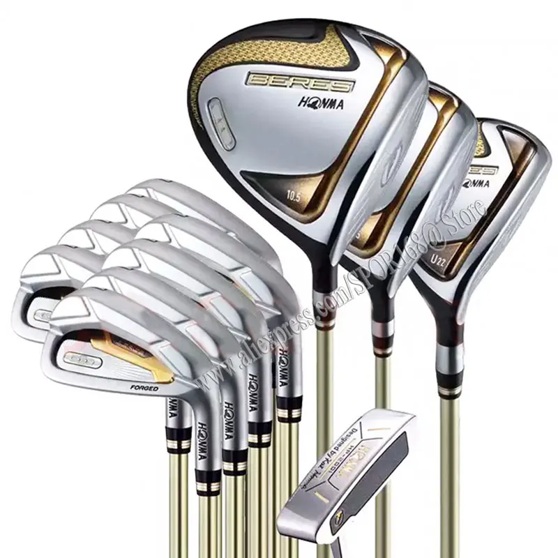 

New Golf Club HONMA S-07 Complete Set Clubs 2 Star Men Golf Driver Wood Irons Putter R/S Flex Graphite Shaft No Bag