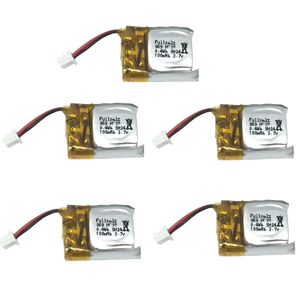 5 шт. 3 7 В 100 мАч Lipo аккумулятор для Cheerson CX-10 CX-10A FQ777-124 Hubsan Q4 Wltoys V272 мини RC