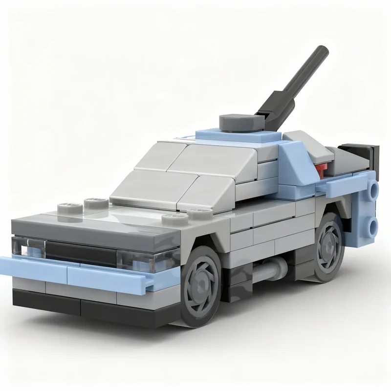 Фото 103 шт. MOC City Champions I Shrunk 77256-1 BTTF DeLorean Модель из строительных блоков, архитектурная игрушка, подарок на Рождество, день рождения, художественная идея №3