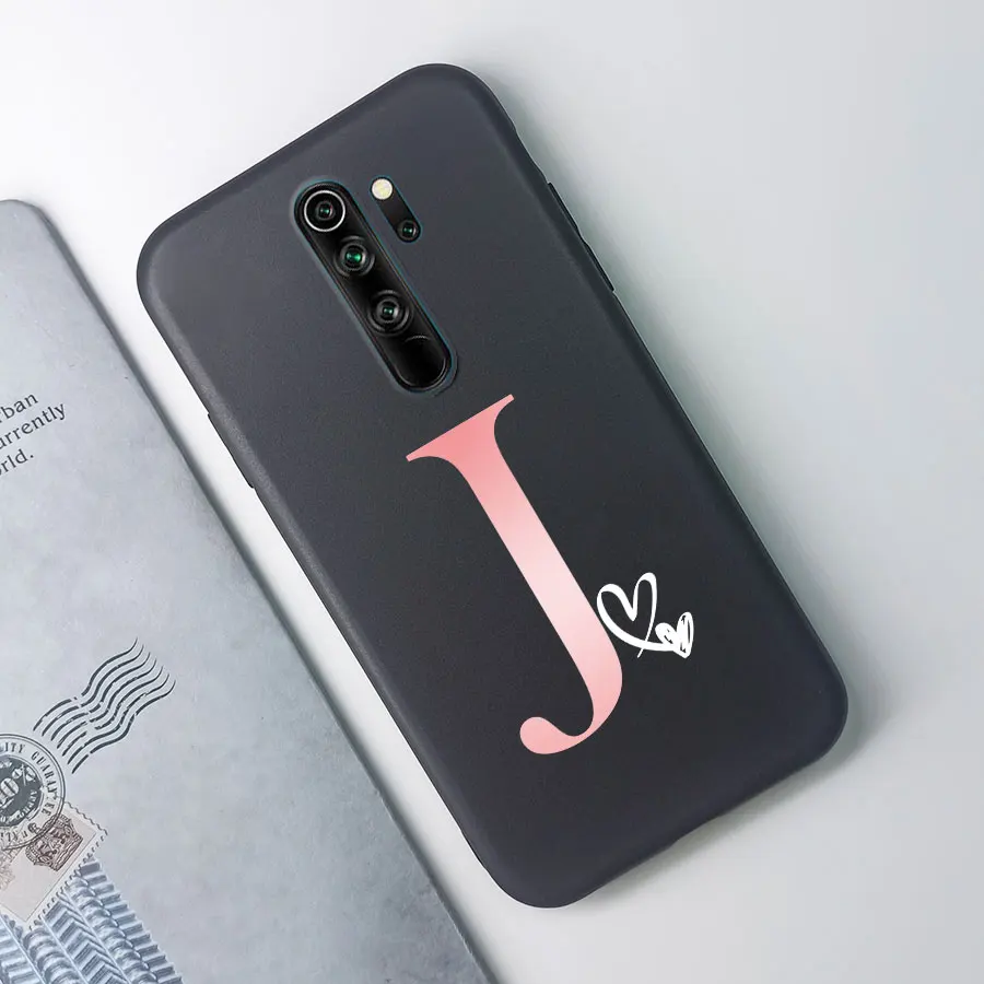 Чехол для Redmi Note 8 Pro чехол с надписью Love Heart Xiaomi силиконовый матовый черный красный