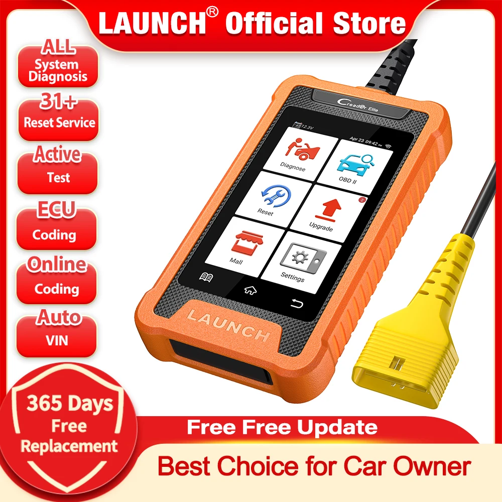 

LAUNCH X431 Elite Car Diagnostic Tool Automative OBD OBD2 Scanner All System Active Test ECU Coding Free Update pk X-431 V