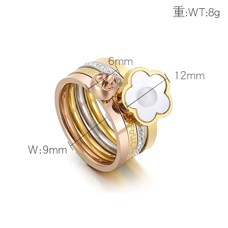 Кольцо женское из нержавеющей стали, 4 в 1 (art.: 3920bbae387eb) - 3920bbae387eb