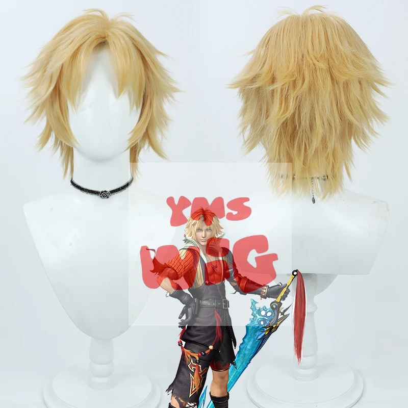 Final Fantasy X FF7 Tidus Косплей Парик Короткие Светлые Желтые Термостойкие Синтетические