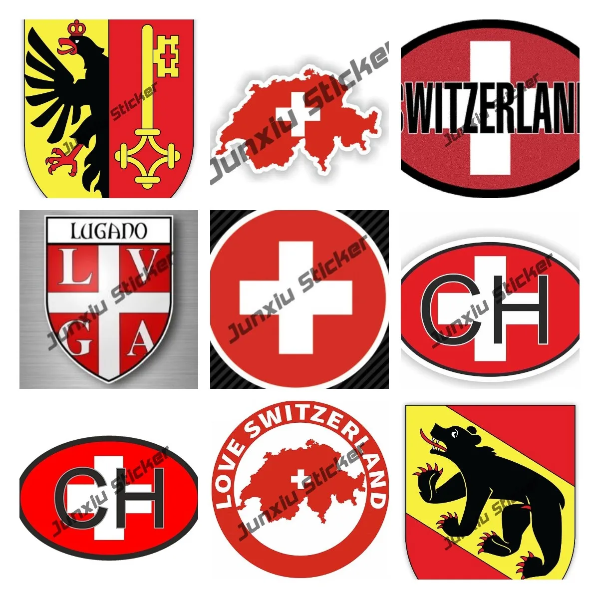 Наклейка на карту с кодом страны Швейцарии для пикапа автомобиля, Солнцезащитная Водонепроницаемая Светоотражающая наклейка с защитой от УФ-лучей
