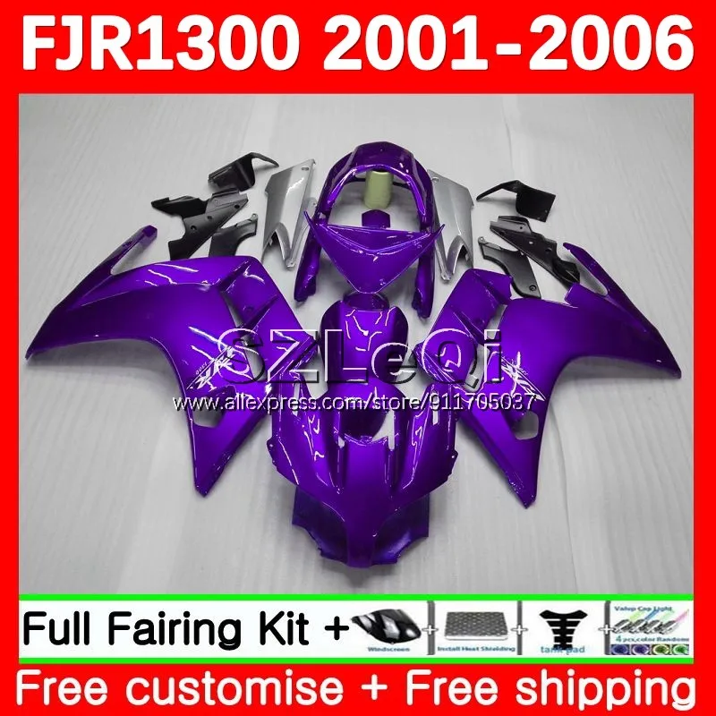 

all purple Body For YAMAHA FJR1300A FJR-1300 FJR 1300 A FJR1300 01 02 03 05 06 2001 2002 2003 2004 2005 2006 Fairing 146LQ.11