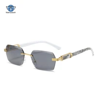 teenyoun 2022 new uv400 same rimless trimmed sunglasses womens fashion trend gradient ocean sun glasses
