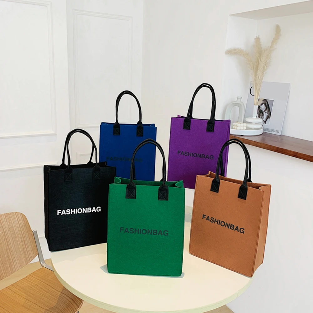 

Fashion Felt Handbags Large Capacity Women Girls Students Shopping Tote Bags for Women Outdoor Business Traveling